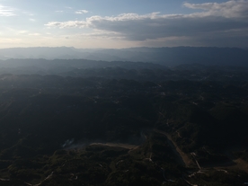 航拍大山河流湿地