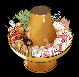 卡通免抠素材重庆老火锅食材