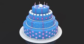 C4D模型巧克力奶油生日蛋糕