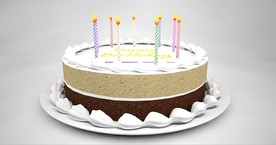 C4D模型巧克力奶油生日蛋糕