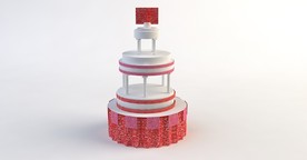 C4D模型巧克力奶油生日蛋糕