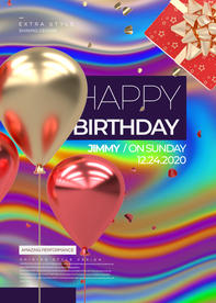 气球液态创意艺术海报