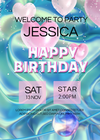 气球液态创意艺术海报