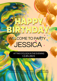 气球液态创意艺术海报