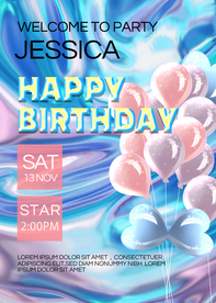 气球液态创意艺术海报