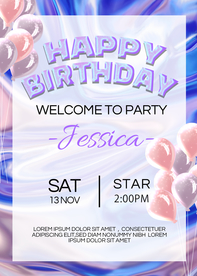 气球液态创意艺术海报