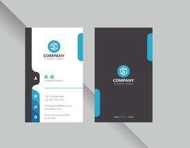 名片 清爽动感时尚商务竖版名片