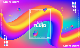 抽象彩色元素渐变时尚海报图片