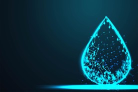 粒子水滴科技背景图片