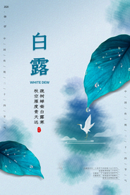 白露节气传统活动宣传海报素材