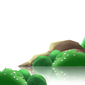 绿色插画石头元素