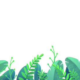 卡通插画花朵植物元素