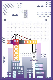 几何海报建筑工地