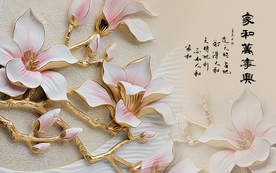 装饰画 花鸟画 新背景墙 瓷砖