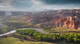 短视频素材航拍大峡谷森林河流