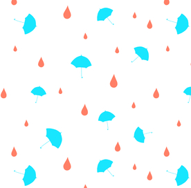 卡通  雨伞 水滴