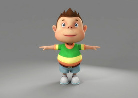 c4d模型卡通男孩人偶