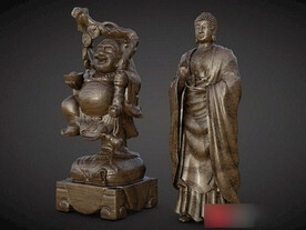 c4d模型佛像雕塑精细