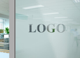 玻璃门公司办公室logo样机