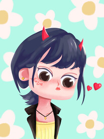 Q版女孩头像插画