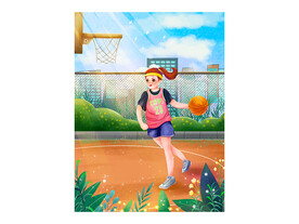 打篮球插画