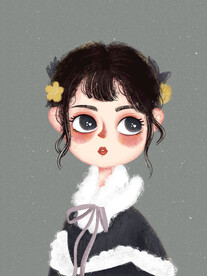 女孩头像插画设计