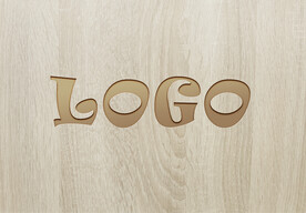 木制雕刻阴影logo样机