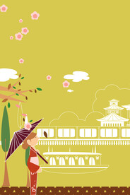 卡通手绘人物旅游旅行插画