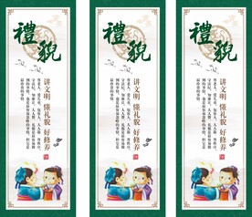 校园文化墙 道德文化展板