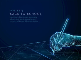 粒子书写科技背景图片