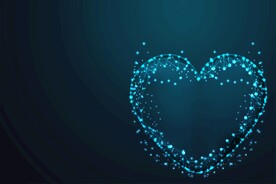 粒子爱心科技背景图片