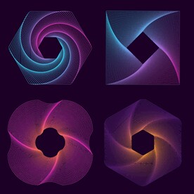 AI创意渐变线条科技海报背景