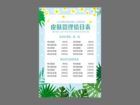 皮肤管理价目表