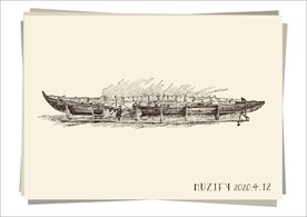 复古木船手绘稿