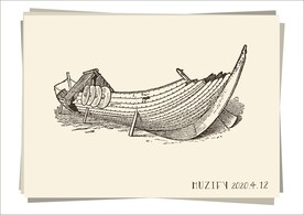 古希腊复古战船手绘稿