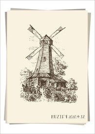 农场风车 手绘稿