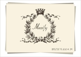 复古皇冠丝带花环手绘稿