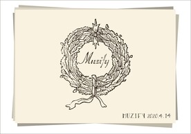 复古橄榄枝花环手绘稿