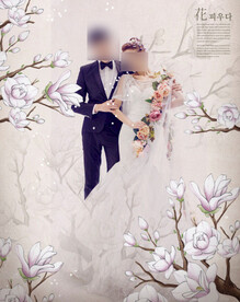 婚纱写真浪漫鲜花主题背景模板