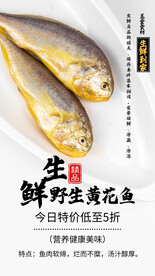 野生黄花鱼美食活动海报素材