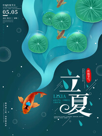 创意二十四节气立夏节日宣传海报
