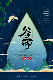 谷雨节气传统活动海报素材