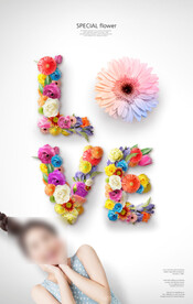 婚纱写真浪漫鲜花主题背景模板