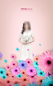 婚纱写真浪漫鲜花主题背景模板