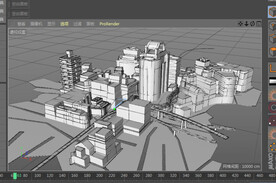 c4d模型几何低面体城市建筑