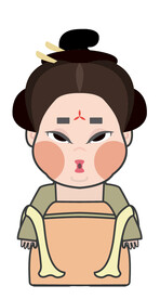 卡通古代侍女唐宫夜宴