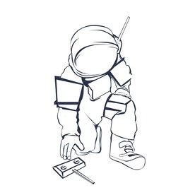 手绘插画宇航员图片