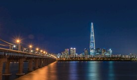 韩国繁华城市夜晚