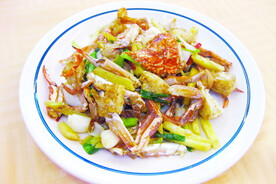 葱姜炒花蟹