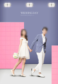 婚纱情侣写真换景背景模版